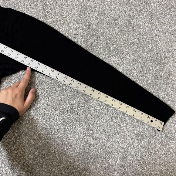 Halogen Sweater Womens Large Black One Shoulder Asymmetrical Ribbed Pullover Top - Picture 10 of 10